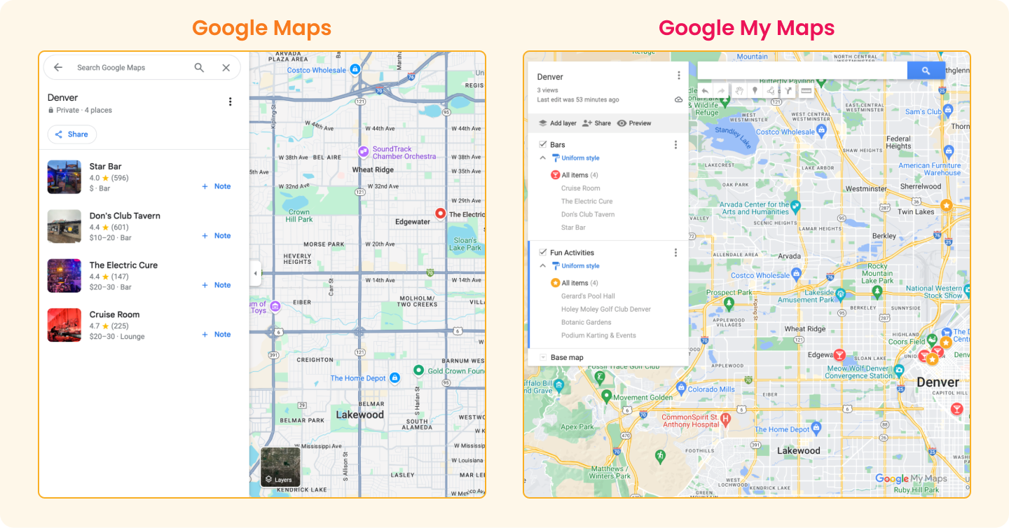 Google Maps vs. Google My Maps