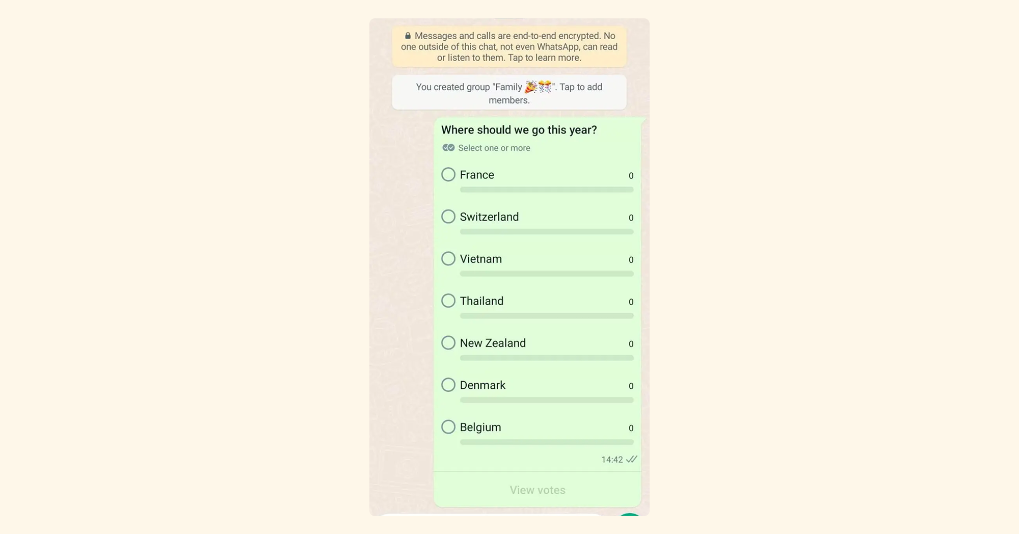 Whatsapp Travel Poll